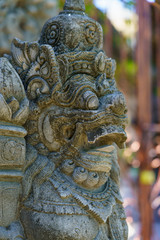 Ancient Balinese statue at the temple