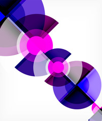 Obraz premium Abstract background, circle and triangle design round shapes overlapping. Geometric trendy template. Vector Illustration For Wallpaper, Banner, Background, Card, Book Illustration, landing page