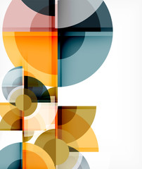 Obraz premium Abstract background, circle and triangle design round shapes overlapping. Geometric trendy template. Vector Illustration For Wallpaper, Banner, Background, Card, Book Illustration, landing page