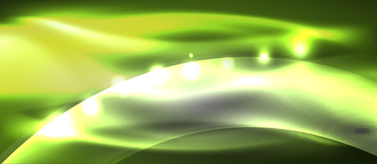 Abstract background. Shiny design neon waves with light effects, techno trendy design. Vector Illustration For Wallpaper, Banner, Background, Card, Book Illustration, landing page