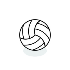 Volleyball icon with shadow isolated on white background. Football icon. Vector illustration. EPS10