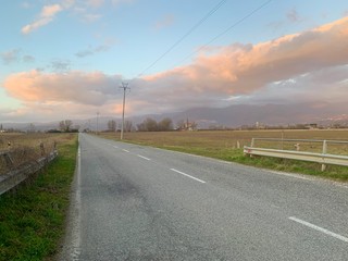 road and blue sky