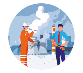 engineer man with work tools in the factory