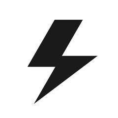 The black vector shape of the lightning is just on a white background.