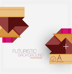 Abstract background, geometric business multicolored paper infographic - triangle frames for text, icons or graphics on light background with copyspace. Vector Illustration For Wallpaper, Banner