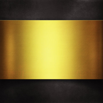 Gold plate texture on black background