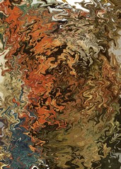 orange brown blue artistic splashes. Abstract rough painting color texture. Modern futuristic pattern. Multicolor dynamic background. Fractal artwork for creative graphic design