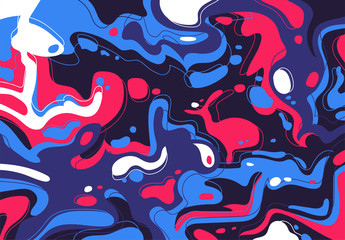 Vector illustration of an abstract background with liquid colored elements