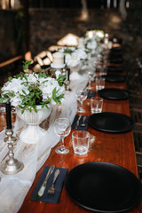 Banquet hall for weddings with decorative elements