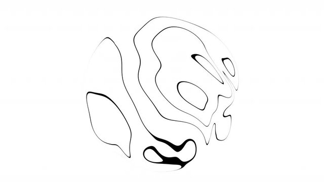 Abstract motion design with distorted lines, seamless looped 4k animation