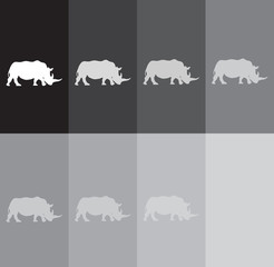 white rhino vector illustration 