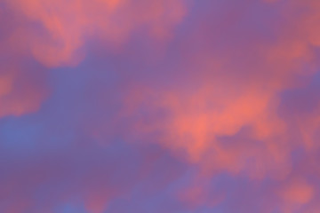 Abstract sunset cloud background.Red urban sunset with copy space.