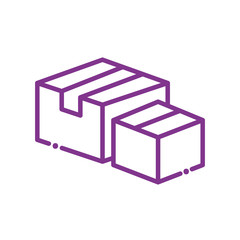 Isolated delivery boxes line style icon vector design