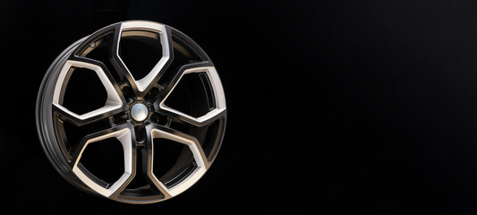 aluminum alloy wheel. Premium cast, the design of the spokes and the wheel rim, a white and black...