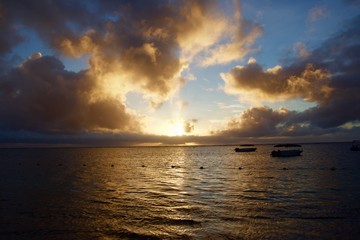 sunset over the sea, Mauritius 