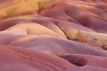 Fototapeta na wymiar Close up of Colorful dunes in Mauritius 