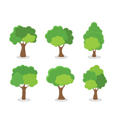 Green tree Fertile A variety of forms on the White Background,Set of various tree sets,Trees for decorating gardens and home designs.vector illustration and icon