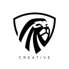 lion shield logo design