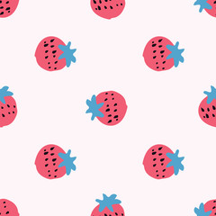 strawberry fruit seamless repeat pattern design