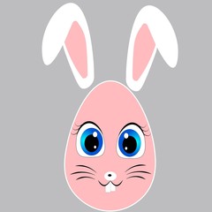 cute easter bunny rabbit egg illustration 