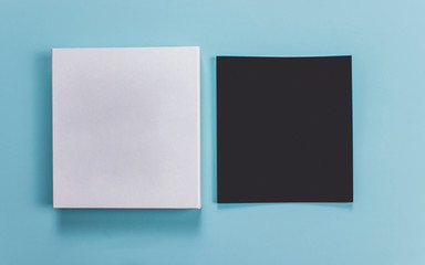 catalog mockup, blue backdrop, isolated background, for graphic designer