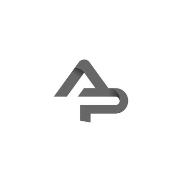 AP Logo. Initial letter ap linked round lowercase logo