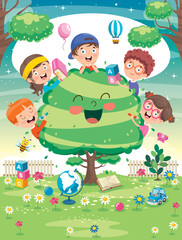 Concept Design With Funny Children