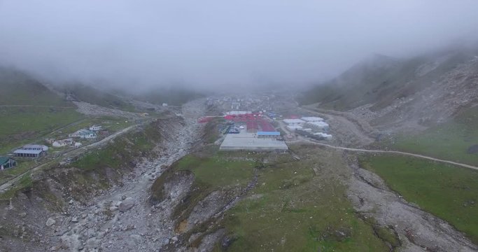 Route to Himalayas. Himalayan hills & mountainous river Ganga or Ganges. Beautiful scenery of Himalayan hills, Uttarakhand, India. Aerial view of Himalayan hills.Nature lovers.Travel India Uttarakhand
