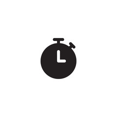 Timer Icon Vector. Stopwatch Timer Vector Icon Illustration silhouette - Vector