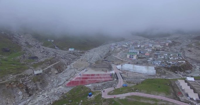 Route to Himalayas. Himalayan hills & mountainous river Ganga or Ganges. Beautiful scenery of Himalayan hills, Uttarakhand, India. Aerial view of Himalayan hills.Nature lovers.Travel India Uttarakhand