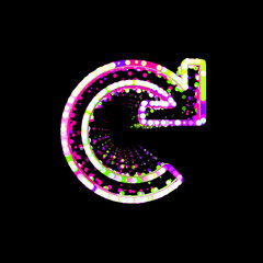 Fototapeta premium Symbol redo from multi-colored circles and stripes. UFO Green, Purple, Pink
