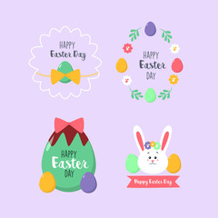 easter day label collection. flat design illustration