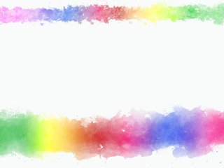 Watercolor rainbow border