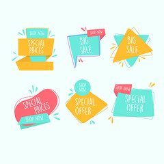 sales banner design collection. flat design illustration