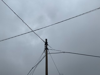 old power pole and wires