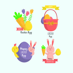 easter day design collection. flat design illustration