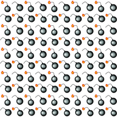 Vector illustration of the seamless texture (bomb)