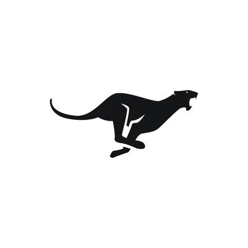 Elegant Masculin Black panther Running logo design 