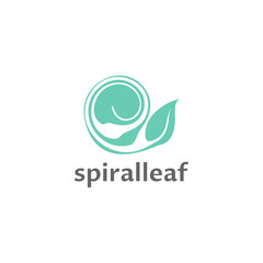 Obraz premium ILLUSTRATION ABSTRACT SPIRAL LEAF GREEN PASTEL COLOR ICON LOGO TEMPLATE MODERN DESIGN VECTOR 