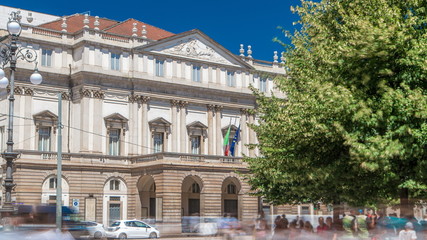 Main concert hall of Teatro alla Scala, an opera house timelapse in Milan, Italy.