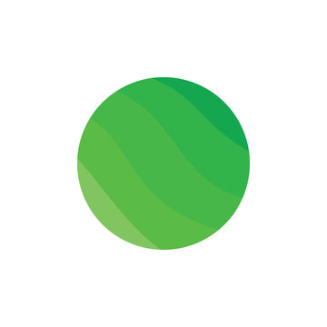 Gradient Green Planet Earth Symbol Logo Vector