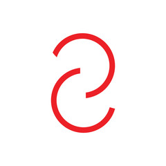 letter cc simple line thin loop logo vector