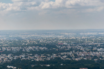 The view of the Mysore city taken on top of Chamundi Hills