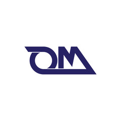 letter om simple motion line geometric design symbol vector