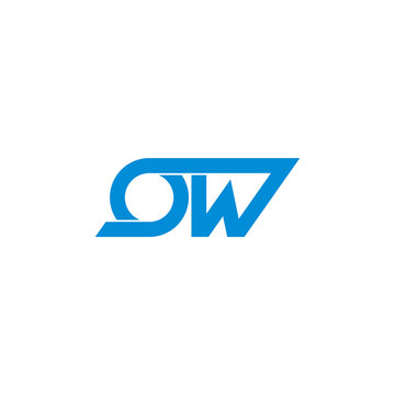 letter ow simple arrow line geometric design symbol vector