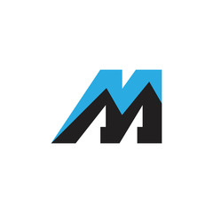 letter m mountain geometric logo vector