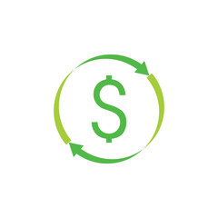 letter s money flow rotation arrow circle design logo vector