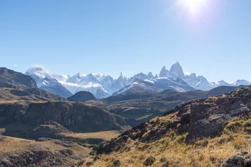 Photo sur Plexiglas Cerro Torre Fitz Roy und Cerro Torre von El Chaltén aus