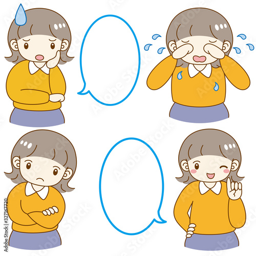 女の子 吹き出し 困る 考える 泣く 疑問 笑顔 セット Arduous Wall Mural Arduo Daphnia 女の子 吹き出し 困る 考える 泣く 疑問 笑顔 セット Arduous Wall Mural Arduo Daphnia