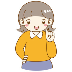 女の子　指を差す　笑顔　かわいい
